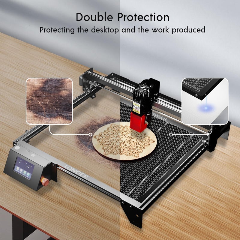 LONGER Honeycomb Working Table, 17.3"x 17.3"x 0.86" Honeycomb Working Bed for CO2 or Diode Laser Engraver Cutting Machine, Fast Heat Dissipation with Aluminum Plate for Table-Protecting - Image 5